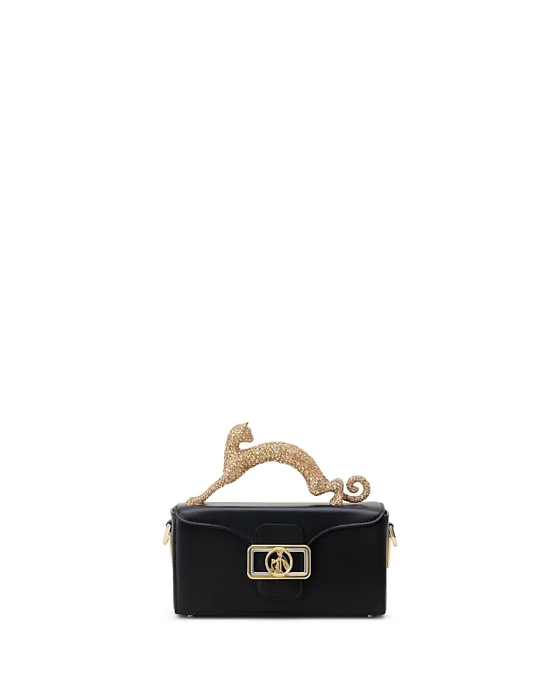 Pencil Cat Nano Rhinestone Leather Bag by Lanvin