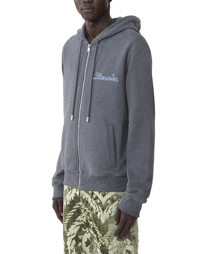 Ribbon Zip-Up Cotton and Cashmere Hoodie by Lanvin