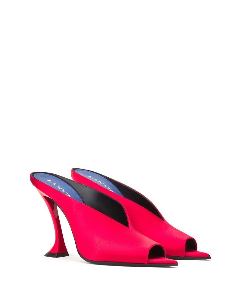 Midnight Step Satin Mules by Lanvin