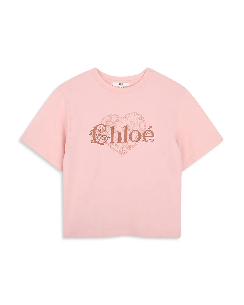 Cotton Heart Logo Short Sleeve Tee by Chloé