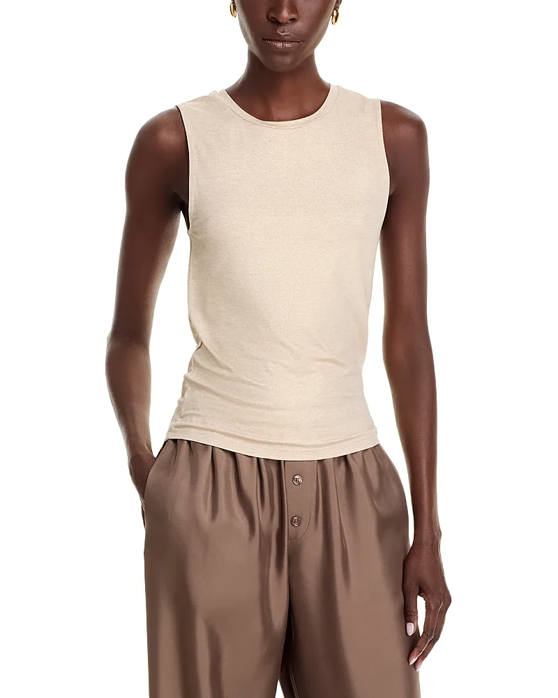 Soft Touch Metallic Crewneck Tank Top by Majestic
