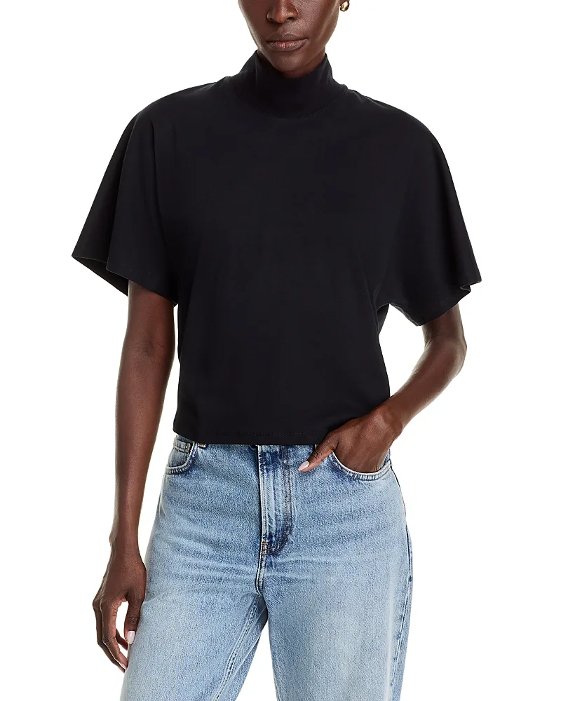 Filatures Supima Cotton Short Sleeve Mock Neck Tee by Majestic