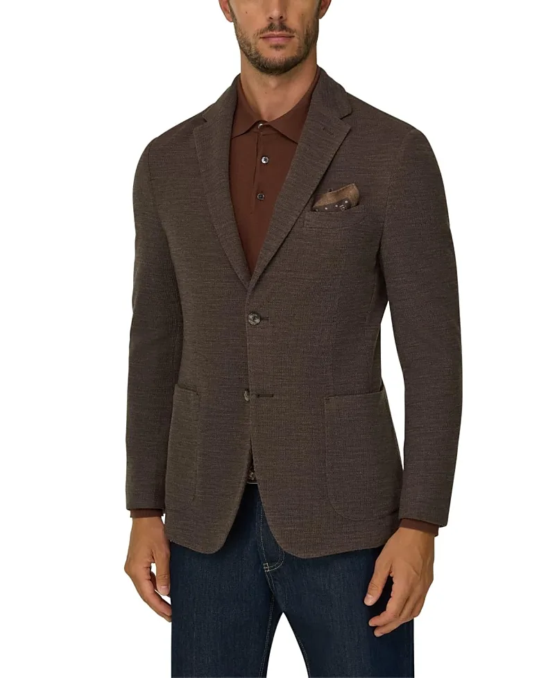 Micro Structured Wool Blazer by Boggi Milano