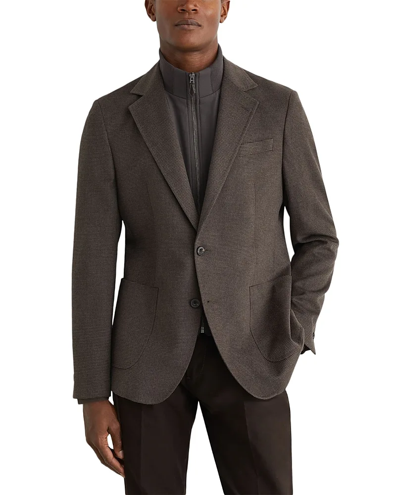Badge Puppytooth Blazer & Removable Gilet by Reiss