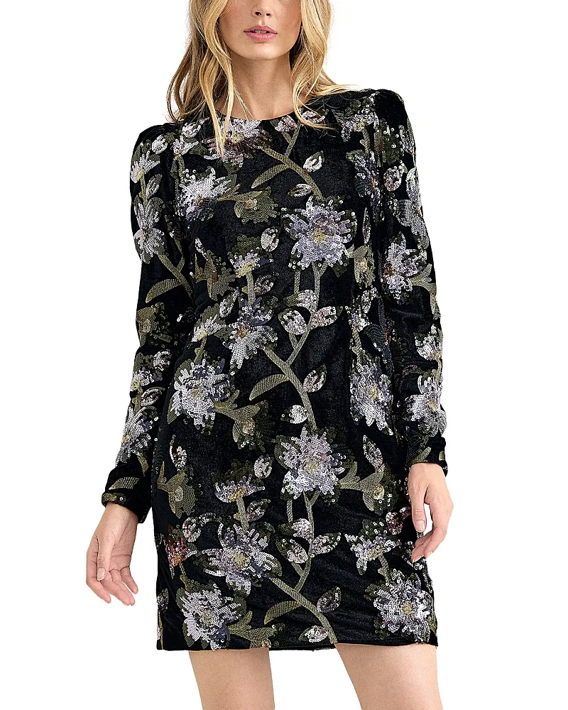 Destiny Sequin Floral Mini Dress