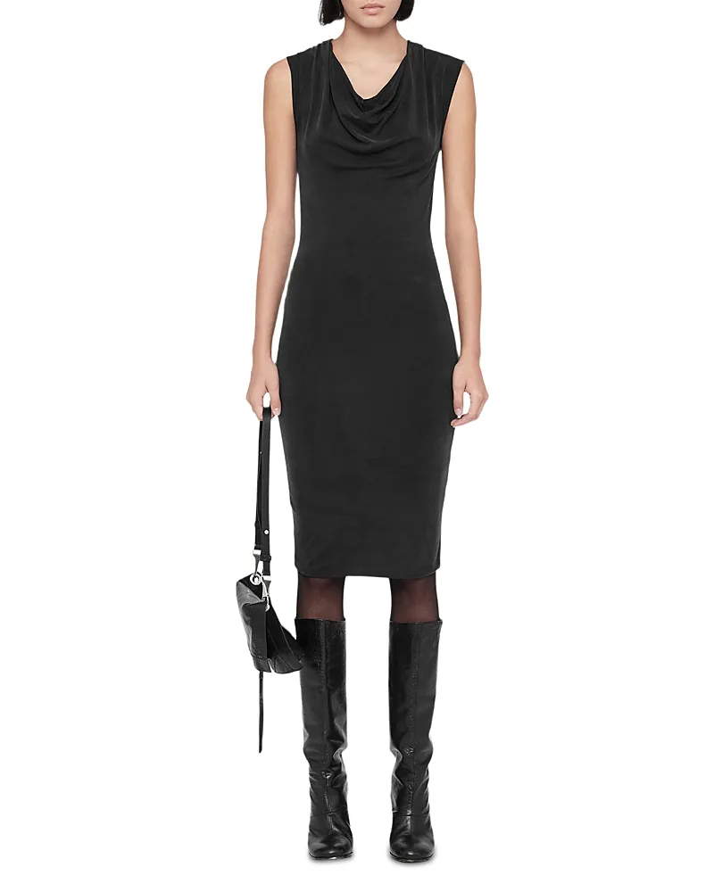 Malina Cowl Neck Bodycon Midi Dress by AllSaints