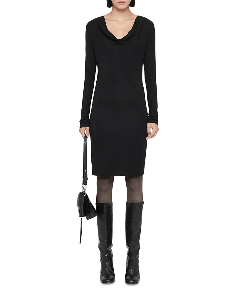 Lilla Cowl Neck Bodycon Above the Knee Dress by AllSaints