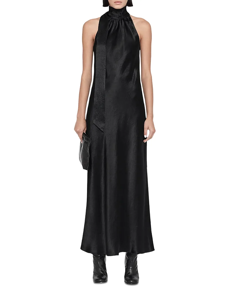 Beril Satin Halter Slip Dress by AllSaints
