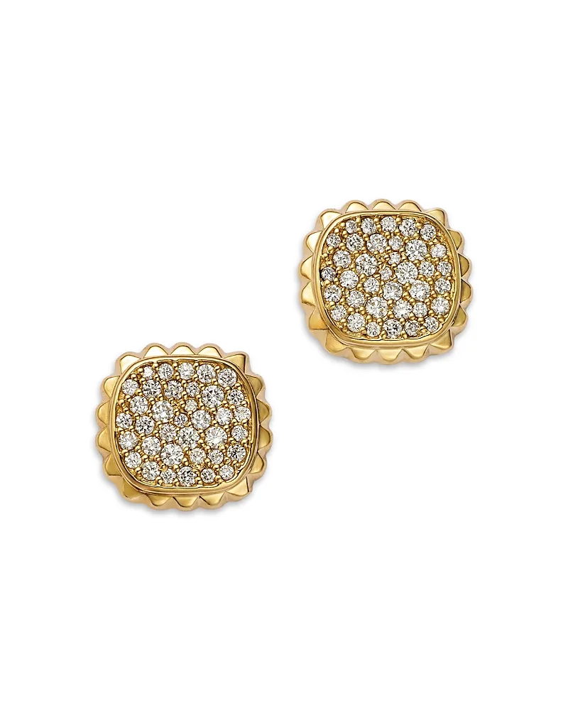 Diamond Pave Scalloped Edge Stud Earrings in 14K Yellow Gold, 1.0 Tcw by Bloomingdales Fine Collection
