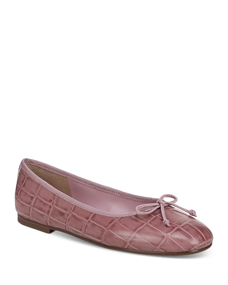 Alie Croc Embossed Leather Ballet Flats by Sam Edelman