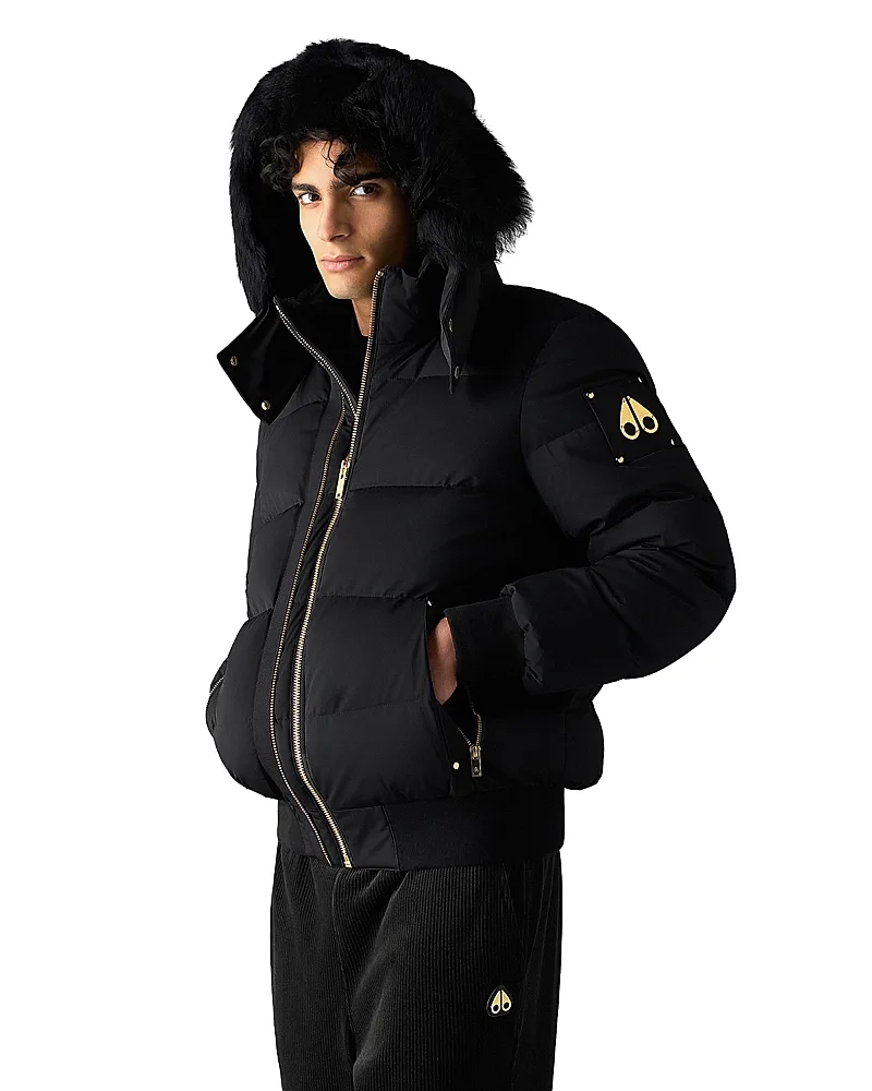 Stagg Shearling Trim Down Bomber Jacket by Moose Knuckles