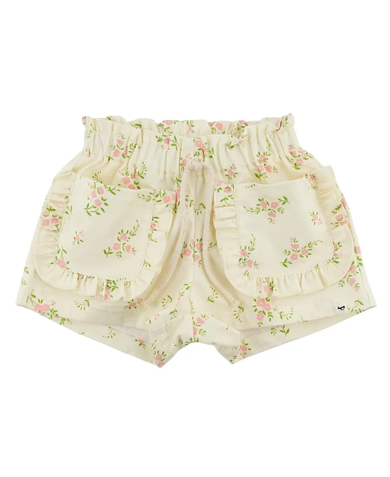 Vintage Floral Libby Ruffle Pocket Short by Oh Baby
