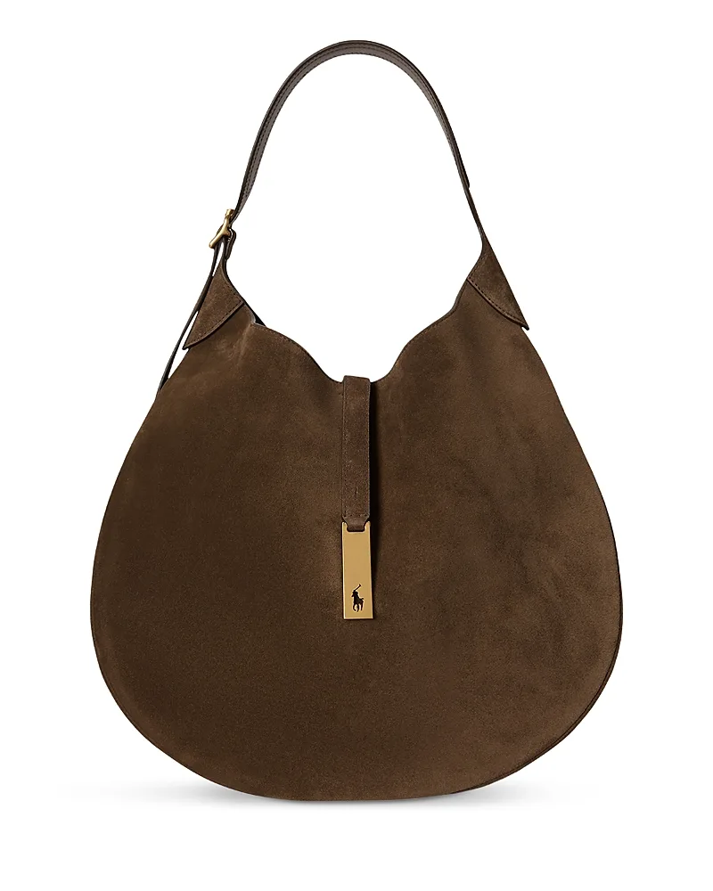 Polo Id Large Suede Shoulder Bag by Polo Ralph Lauren