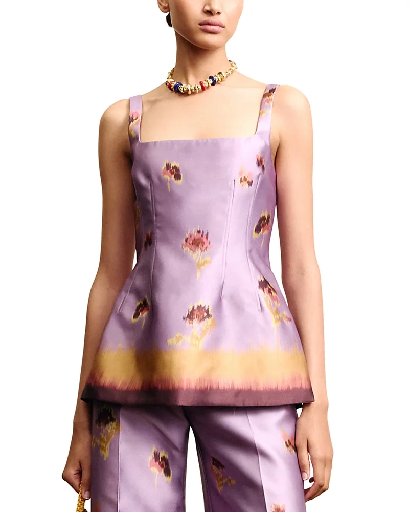 Ellis Matte Satin Tailored Peplum Top by Alemais