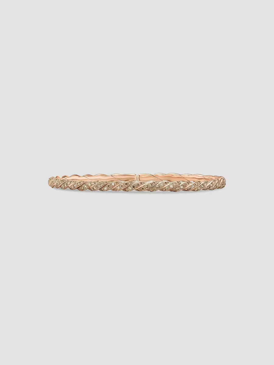 Sculpted Cable Flex Bracelet in 18K Rose Gold by David Yurman