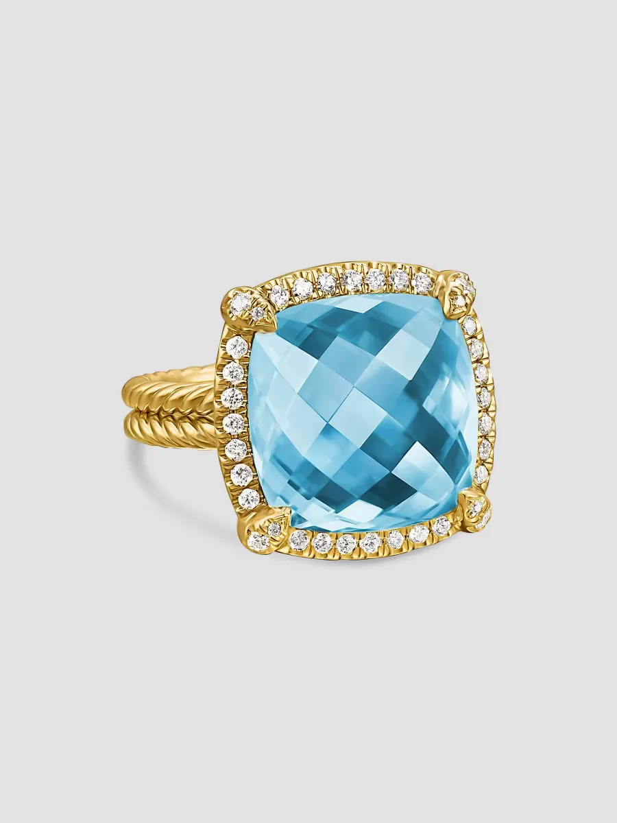 Chatelaine Pav Bezel Ring in 18K Yellow Gold by David Yurman