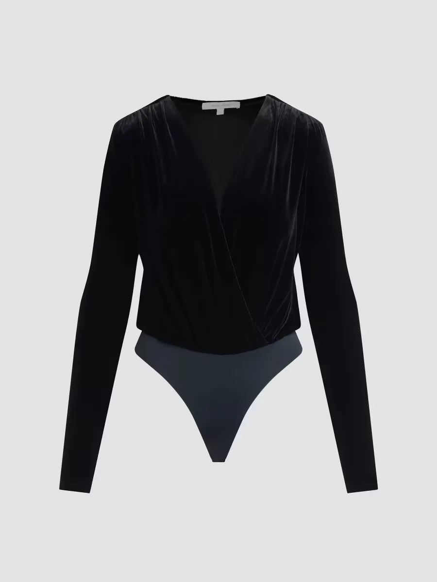 The Velvet Wrap Bodysuit by Favorite Daughter