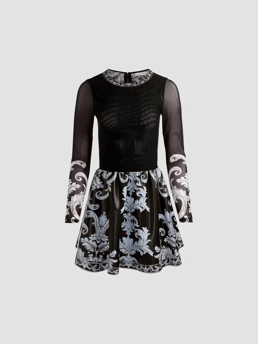 Chara Mixed-Media Minidress by Alice + Olivia