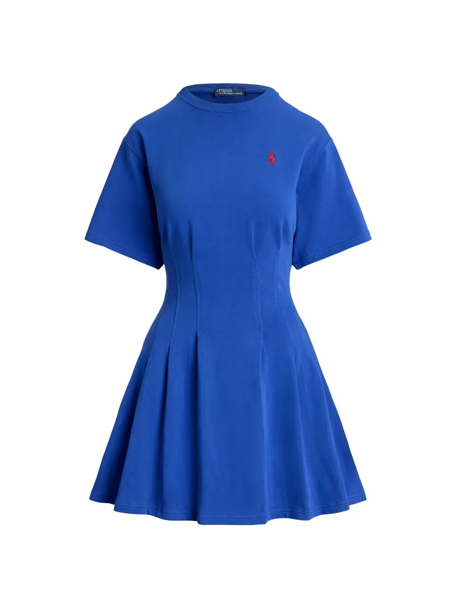 Cotton Jersey Pleated Mini T-Shirt Dress by Polo Ralph Lauren