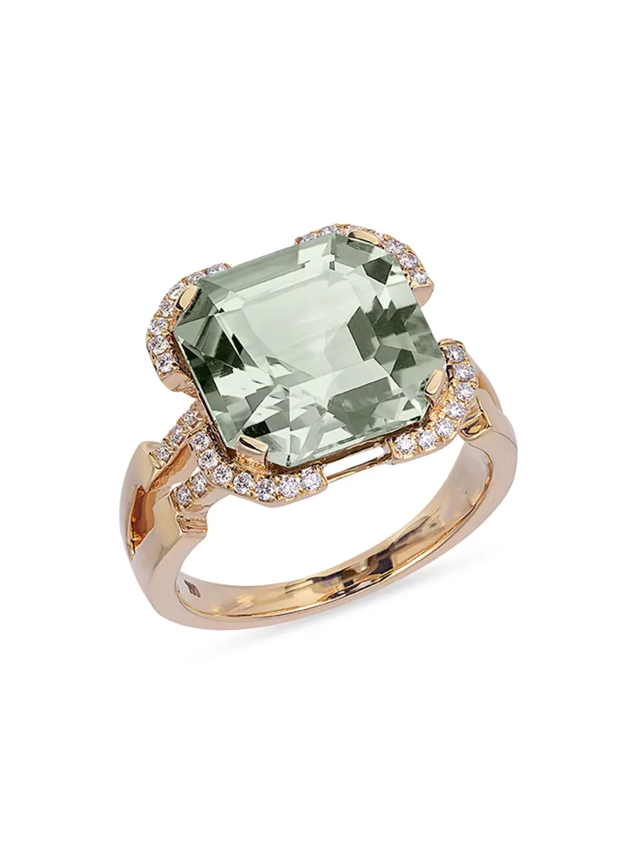 Gossip 18K Gold, Diamond & Prasiolite Cocktail Ring by Goshwara