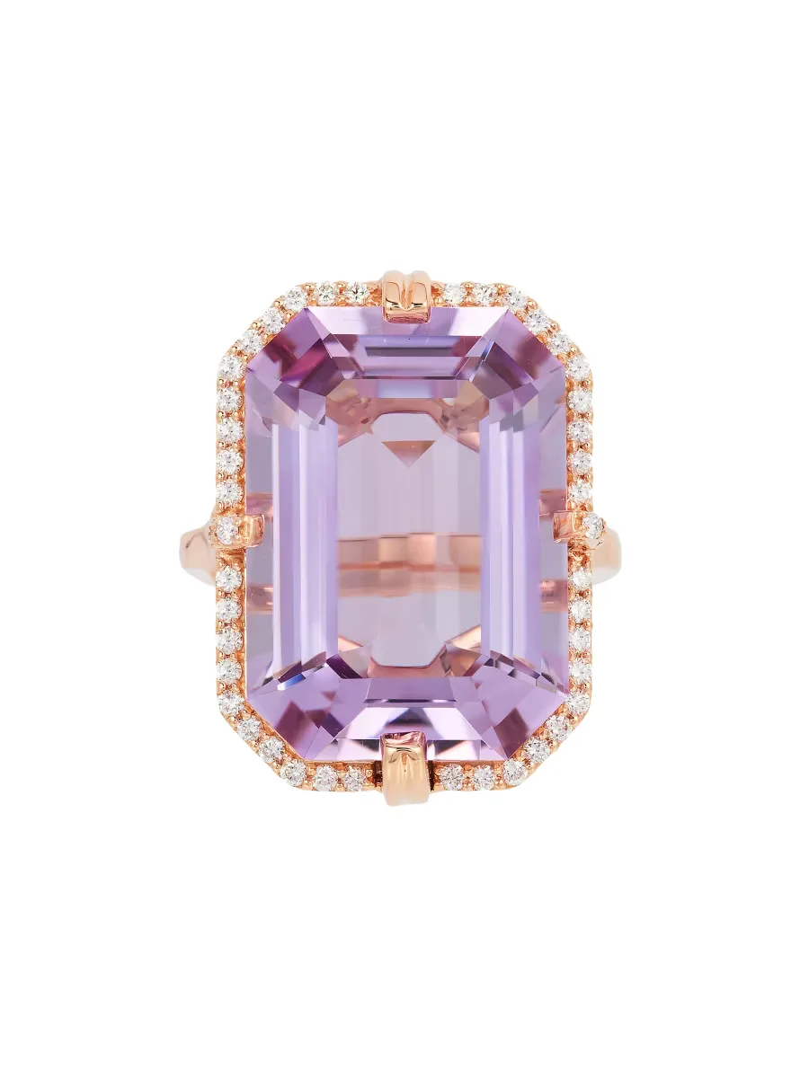 Gossip 18K Rose Gold, Lavender Amethyst & 0.41 TCW Diamond Cocktail Ring by Goshwara