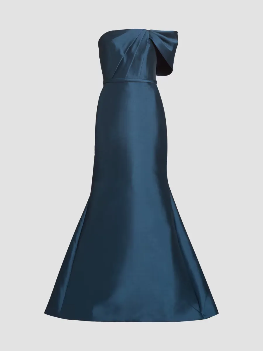 Pleated Taffeta Strapless Gown by Amsale