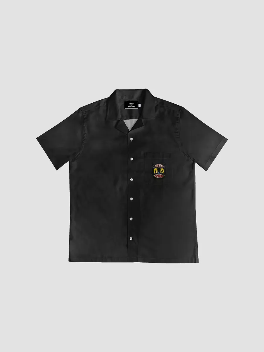 Small Cat Graphic Patch Pocket Camp Shirt by Arrels Barcelona