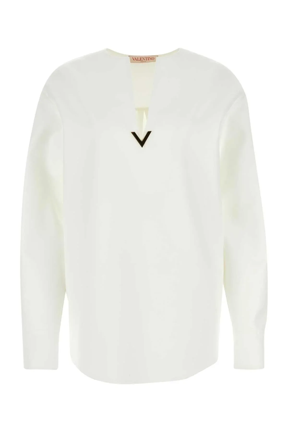 Logo V-Embroidered Cotton-Nylon Sweater by Valentino Garavani