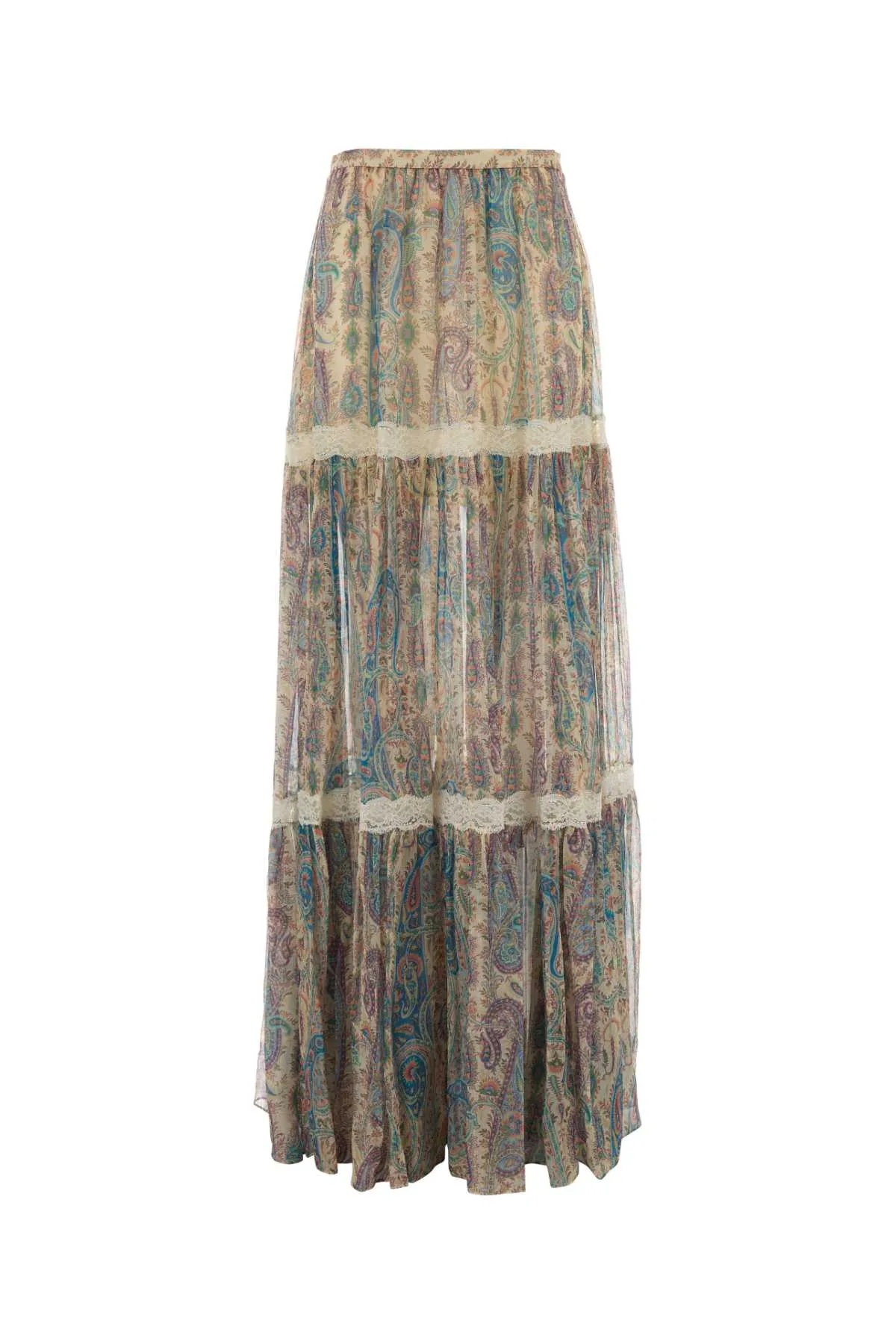 Paisley Silk Tiered Skirt by ETRO