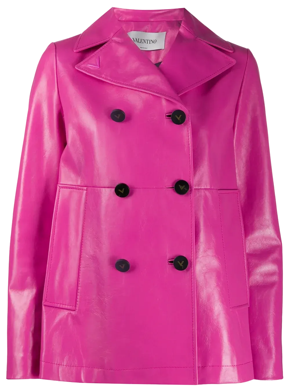 Double-Breasted Leather Blazer by Valentino