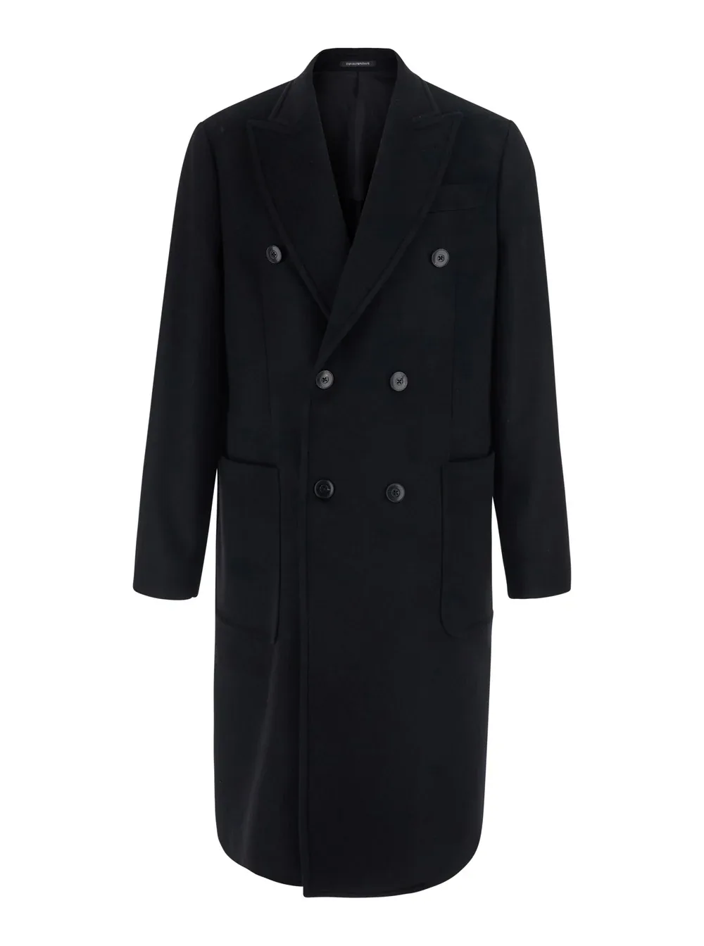 Double-Breasted Cashmere Wool Coat by Emporio Armani