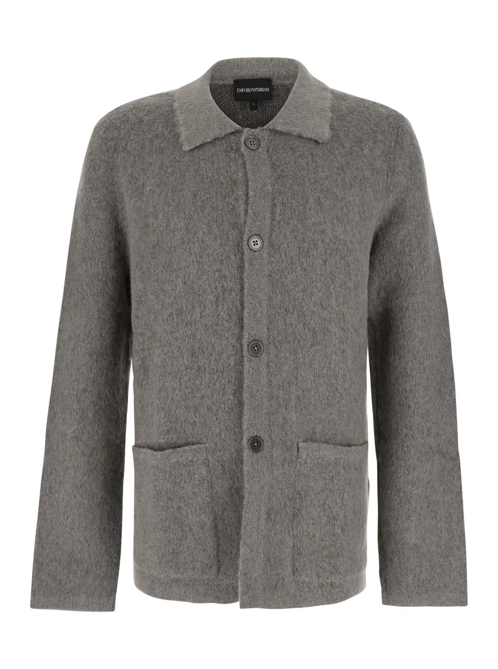 Wool and Mohair Blend Cardigan by Emporio Armani