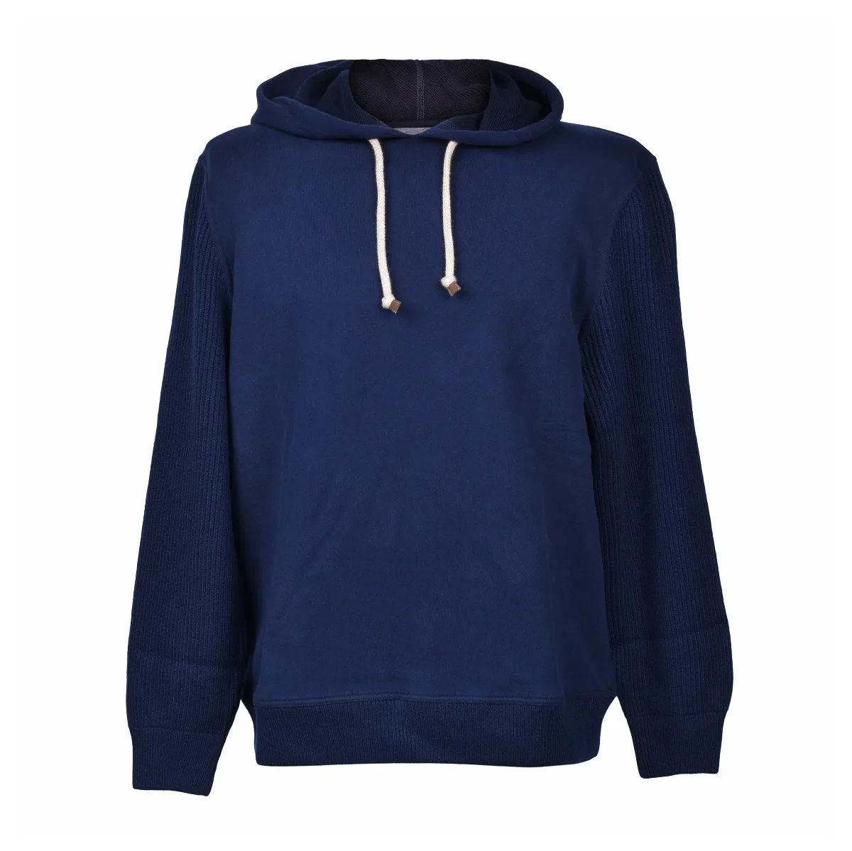 Two-Tone Cotton Hoodie by BRUNELLO CUCINELLI