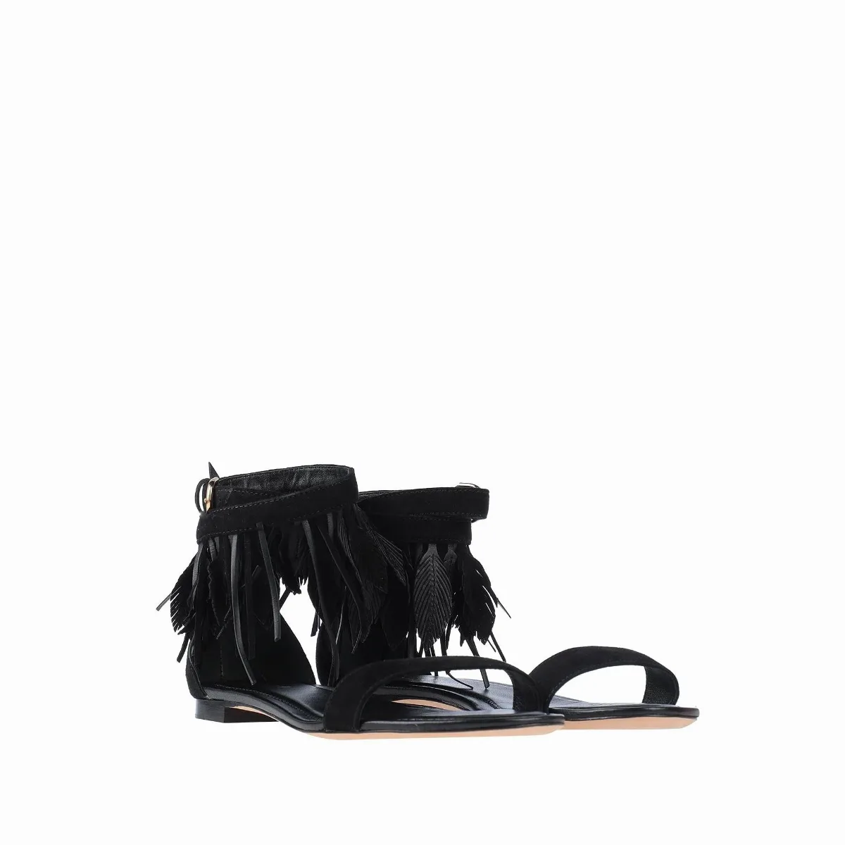 Fringe-Trim Suede Sandals by TOD'S
