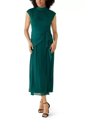 Sleeveless Chiffon Sheath Midi Dress by Maison Tara