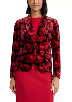 One Button Shawl Collar Flap Pocket Blazer by Kasper