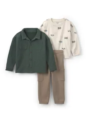 Long Sleeve Truck Shirt and Pants Set with Quilted Pullover by Carter's