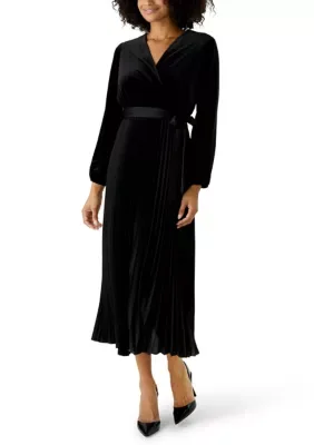 Velvet Wrap Maxi Dress by Sandra Darren