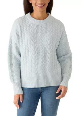 Crew Neck Cabled Sweater by Olive  Oak