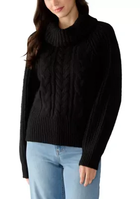 Cable Knit Turtleneck Sweater by Olive  Oak