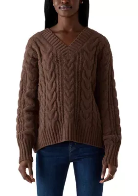 Long Sleeve V-Neck Sweater by Olive  Oak