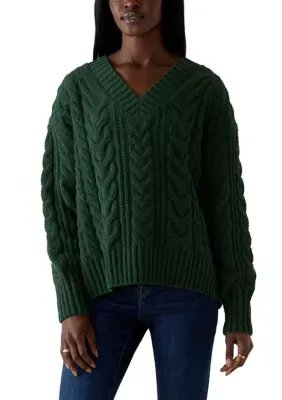 Long Sleeve V-Neck Sweater by Olive  Oak