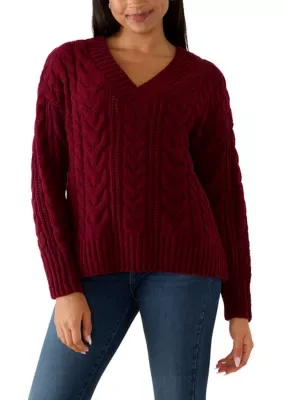 Long Sleeve V-Neck Sweater by Olive  Oak