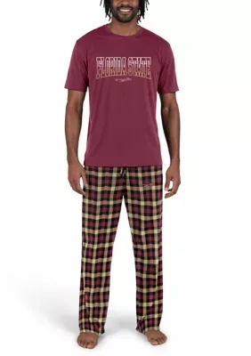 NCAA Florida State Seminoles Highland Short Sleeve T-Shirt & Pant Set by College Concepts