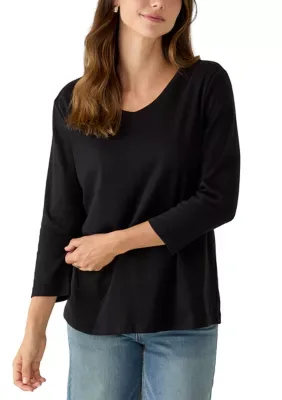 3/4 Sleeve V-Neck Top by Kim Rogers