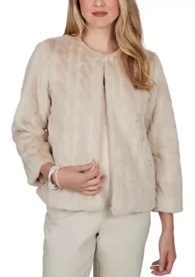 Cabled Faux Fur Satin Lined Jacket by Ruby Rd
