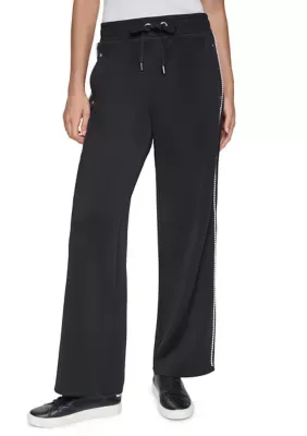 Pearl Trim Wide Leg Pants by Karl Lagerfeld