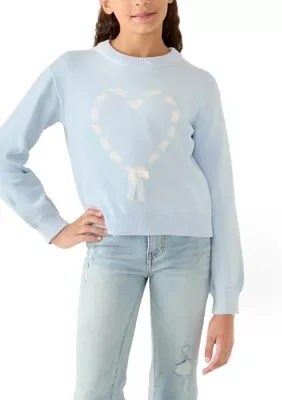 Stitched Heart Sweater with Bow by Derek Heart