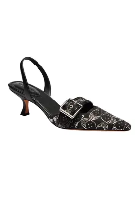Margot Crystal Signature Slingback Heels by Coach