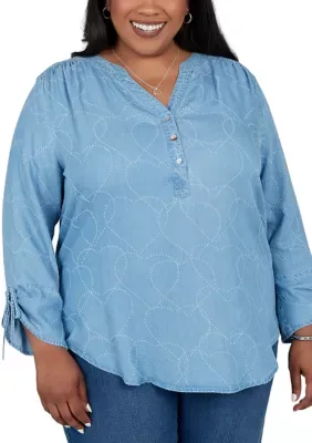 Ann Arbor Heart Lyocell Shirt by Alfred Dunner